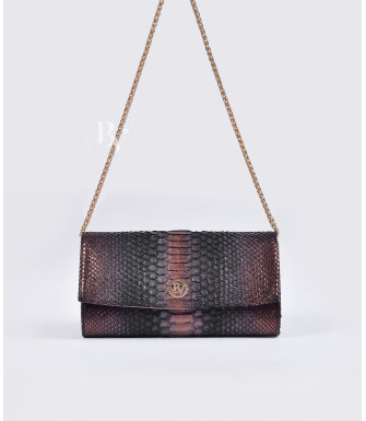 Bomani  Genuine Python leather clutch in black + 30 colors