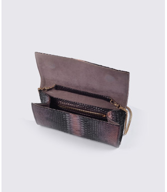 Bomani  Genuine Python leather clutch in black + 30 colors