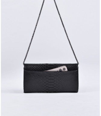 Bomani  Genuine Python leather clutch in black + 30 colors