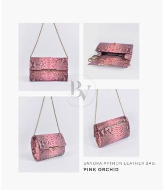 Sanura Genuine Python leather clutch in pink + 40 colors 