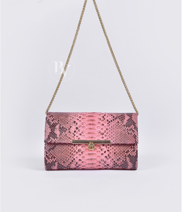 Sanura Genuine Python leather clutch in pink + 40 colors 