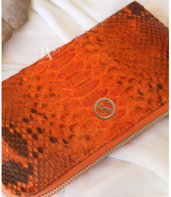 Werner Genuine python leather wallet  in orange