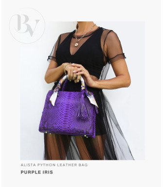 Alista1 Genuine python leather bag in purple + 40 colors