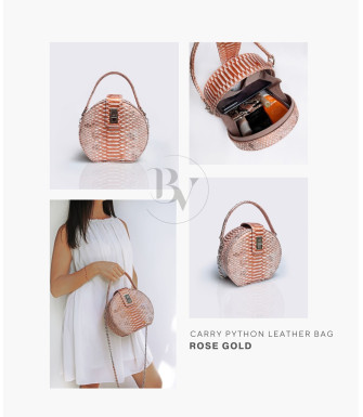 Carry1 Genuine python leather bag in rose gold + 40 colors