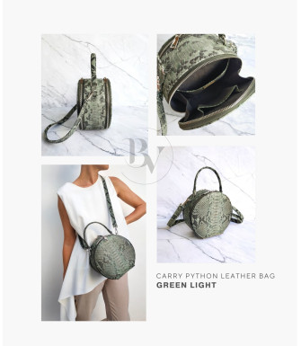 Carry2 Genuine python leather bag in green + 40 colors