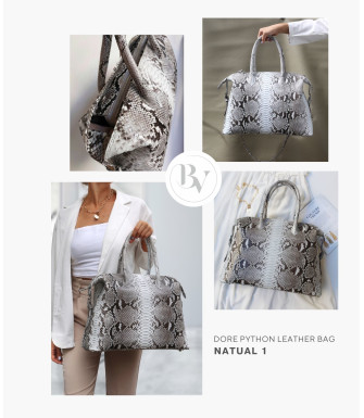 Dore Genuine Python leather tote bag in natural color + 30 colors