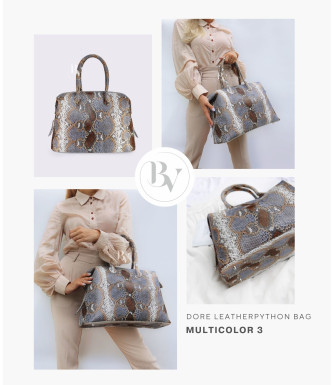 Dore Genuine Python leather tote bag in natural color + 30 colors