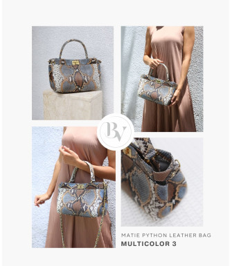 Matie Genuine Python leather bag in natural color + 40 colors