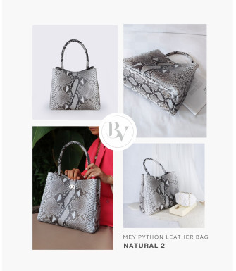 Mey Genuine python leather bag in black and white + 40 colors