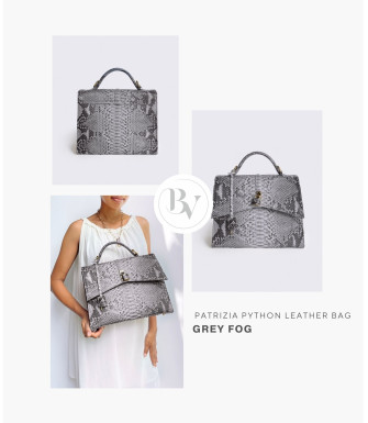 Patrizia Genuine python leather bag in grey + 40 colors