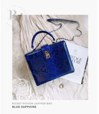 Richet Genuine python leather bag  in blue + 40 colors