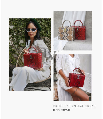 Richet Genuine Python leather bag  in red + 40 colors