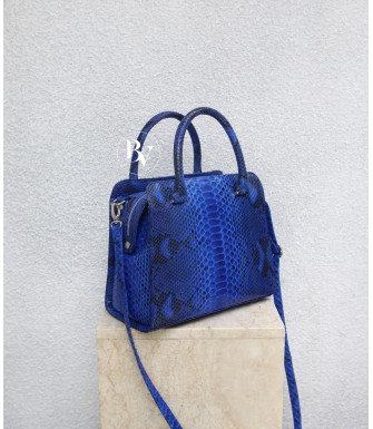 Alista1 Genuine python leather bag in blue + 40 colors