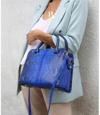 Alista1 Genuine python leather bag in blue + 40 colors