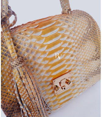 Ashley Genuine python leather bag in gold + 40 colors