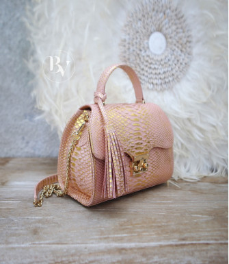 Ashley Genuine python leather bag in gold + 40 colors