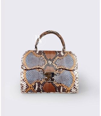 Ashley Genuine python leather bag in blue