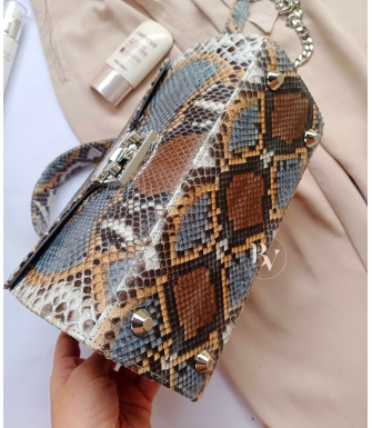 Ashley Genuine python leather bag in gold + 40 colors