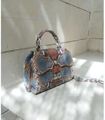 Ashley Genuine python leather bag in blue