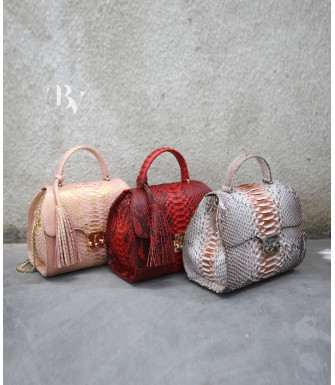 Ashley Genuine python leather bag in multicolor3 + 40 colors