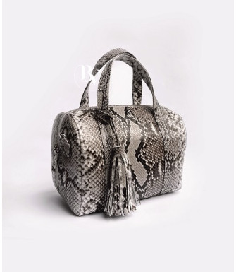  Barbara Genuine python leather bag in brown + 40 colors