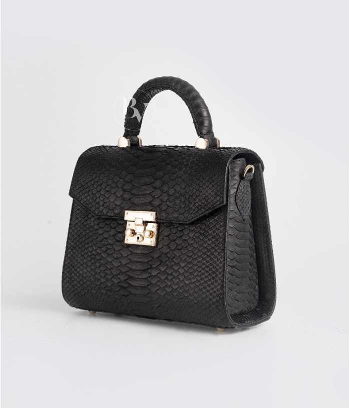 Beata Genuine python leather bag in black + 40 colors