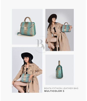 Beata Genuine python leather bag in multicolor + 40 colors