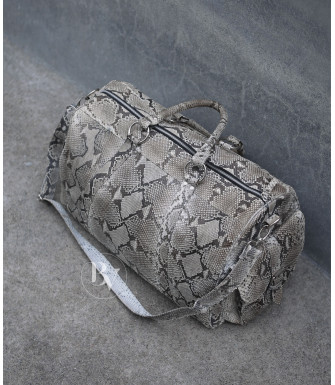  Rome Genuine Python travel duffle bag in natural color