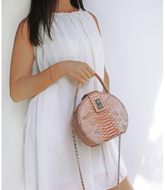 Carry1 Genuine python leather bag in rose gold + 40 colors