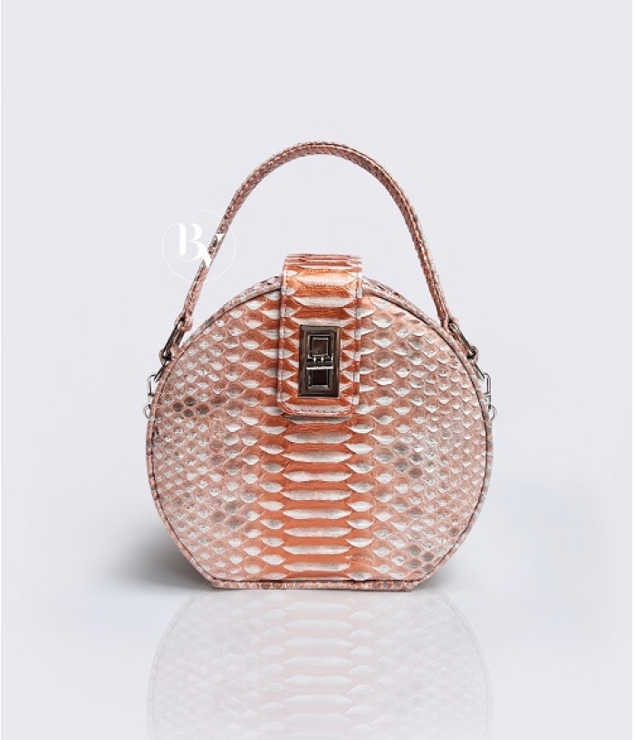 Carry1 Genuine python leather bag in rose gold + 40 colors