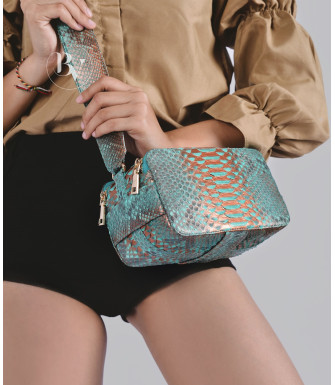 Chia  Genuine python leather bag in gold