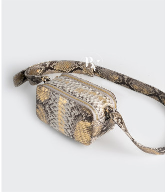 Chia  Genuine python leather bag in gold