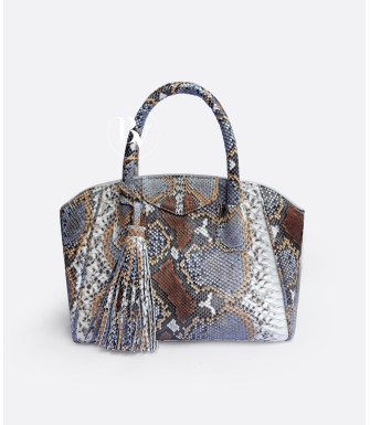 Clarissa Genuine python leather bag in brown + 40 colors