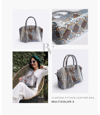 Clarissa Genuine python leather bag in multicolor + 40 colors