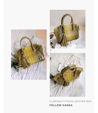 Clarissa Genuine python leather bag in yellow + 40 colors