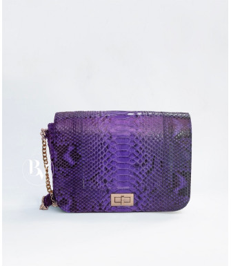  Dalila Genuine python leather bag in purple + 40 colors