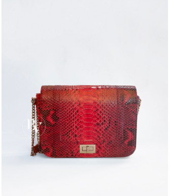 Dalila Genuine python leather bag in orange + 40 colors