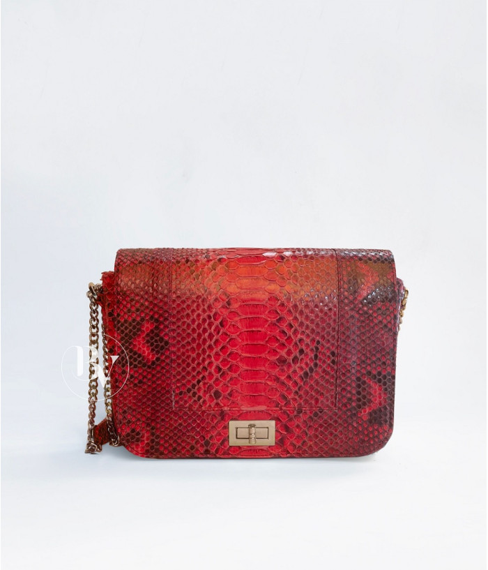 Dalila Genuine python leather bag  in pink red royal + 40 colors