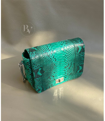 Dalila  Genuine python leather bag in green + 40 colors