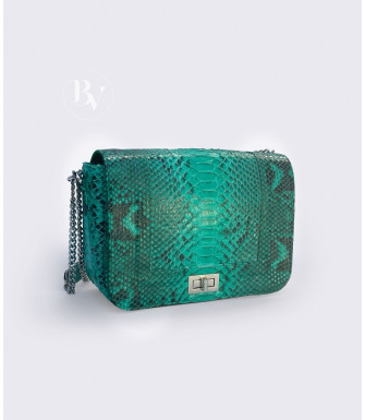 Dalila  Genuine python leather bag in green + 40 colors