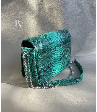 Dalila  Genuine python leather bag in green + 40 colors