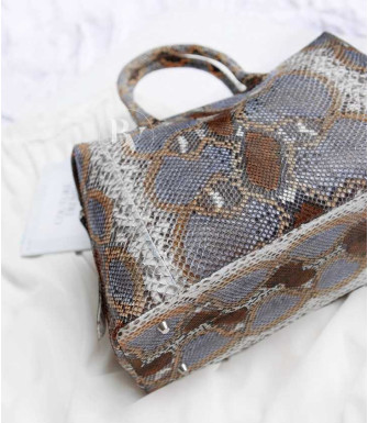 Dore Genuine Python leather tote bag in multicolor3 + 30 colors