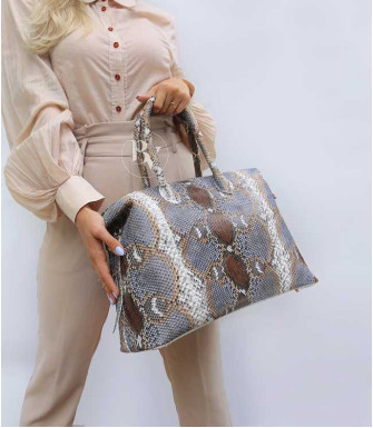 Dore Genuine Python leather tote bag in natural color + 30 colors