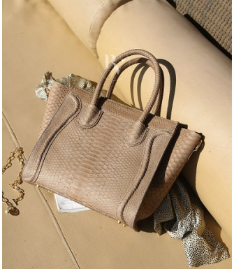 Dorin Genuine python leather bag in natural2