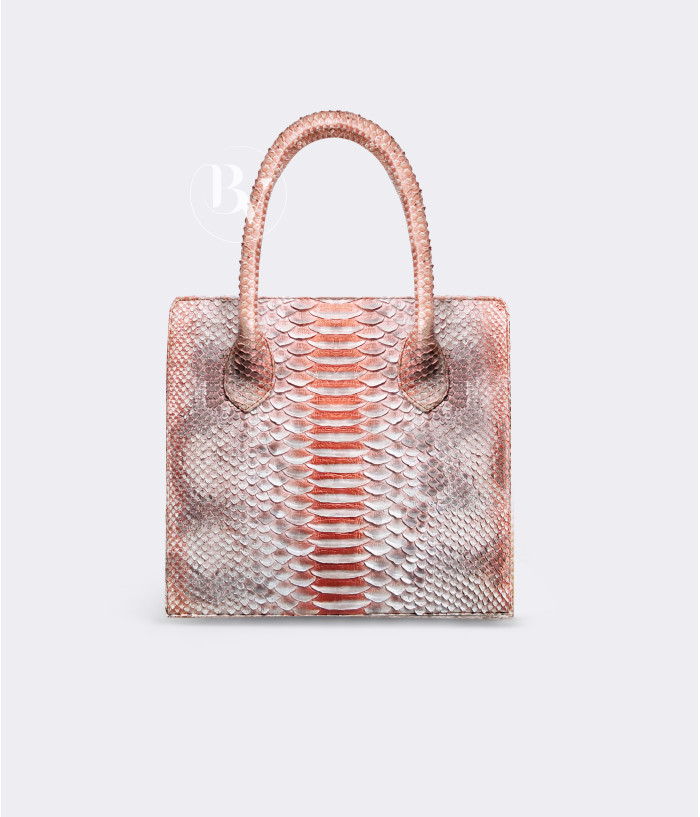 Elen Genuine python leather bag in rose gold + 40 colors