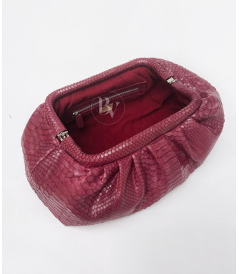 Ermano Genuine python leather bag in burgundy + 40 colors