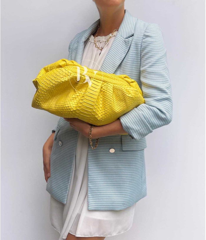 Ermano Genuine python leather bag in yellow