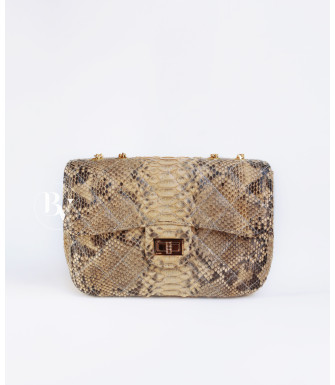 Felicia Genuine python leather bag in beige + 40 colors