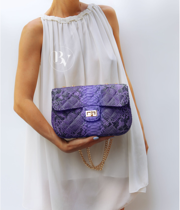 Felicia Genuine python leather bag in purple + 40 colors