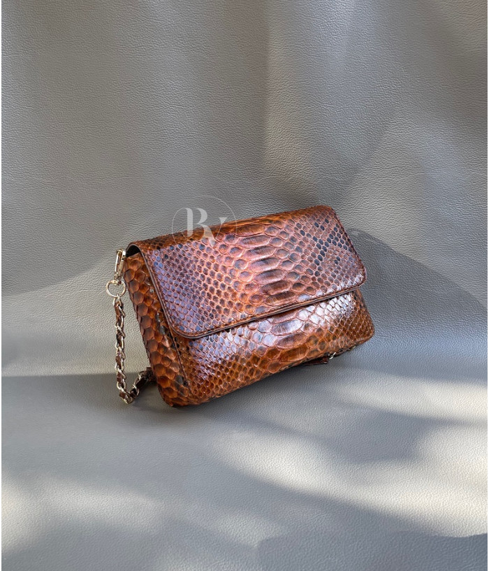 Helena Genuine python leather bag  in brown + 40 colors